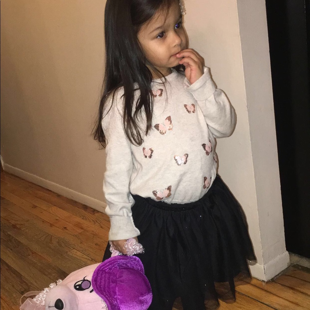 Toddler girl black tool dress